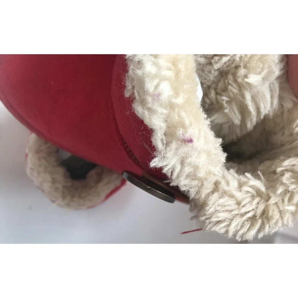 Girls Winter Warm Ankle Snow Boots Red Fur Lined Toddler Shoes UK 25, US 8.5 T